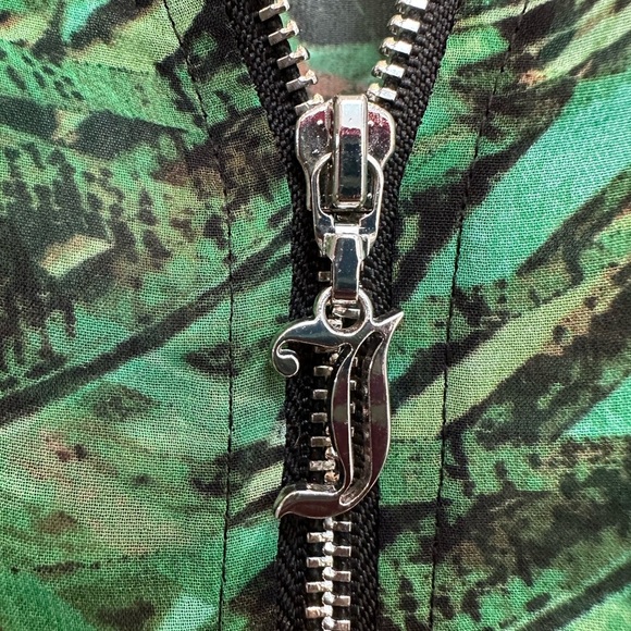 Juicy Couture Jungle Green Lush Tropical Bomber Zip Jacket Size Medium M - Picture 6 of 13